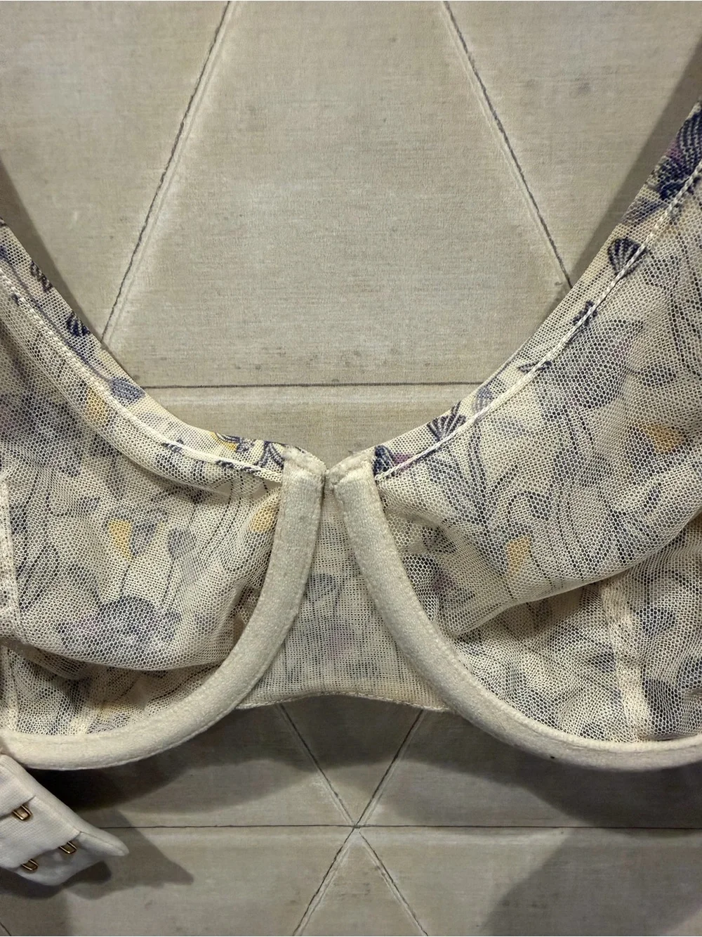 Thirdlove unlined in bloom scoop bra floral mesh underwire size‎ 32F